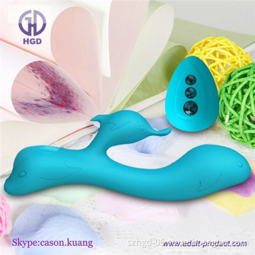 Dolphin shape women sex toy wireless remote control dildo vibrator